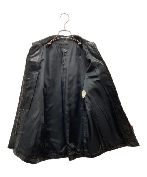 A.P.C.（アーペーセー）A.P.C. (アーペーセー) フランス製ホースハイドシングルレザージャケット ブラック サイズ:XSの古着・服飾アイテム