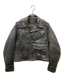 Buco（ブコ）の古着「50's 青タグ HORSEHIDE ダブルレザーライダース ジャケット」｜ブラック