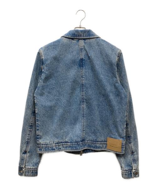 AMI Alexandre Mattiussi（アミアレクサンドルマテュッシ）AMI Alexandre Mattiussi (アミアレクサンドルマテュッシ) CONTRASTED AMI DE COEUR ZIPPED JACKET ハートロゴジップアップデニムジャケット ブルー サイズ:Mの古着・服飾アイテム