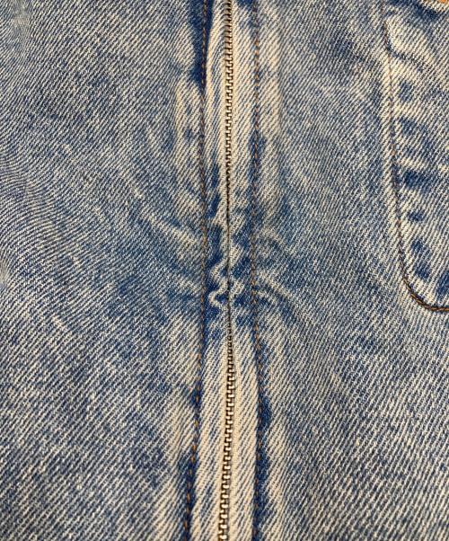 AMI Alexandre Mattiussi（アミアレクサンドルマテュッシ）AMI Alexandre Mattiussi (アミアレクサンドルマテュッシ) CONTRASTED AMI DE COEUR ZIPPED JACKET ハートロゴジップアップデニムジャケット ブルー サイズ:Mの古着・服飾アイテム