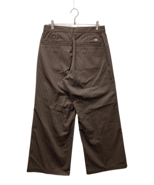 BADWAY（バッドウェイ）BADWAY (バッドウェイ) Dickies (ディッキーズ) Stripe Chino pant ストライプチノパンツ ブラウン×ホワイト サイズ:Lの古着・服飾アイテム