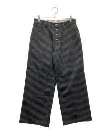 BADWAY×Dickies（バッドウェイ×ディッキーズ）の古着「Stripe Chino pants ストライプチノパンツ」｜ブラック