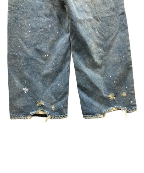 BADWAY（バッドウェイ）BADWAY (バッドウェイ) Grunge BORO studs denim グランジボロスタッズデニムパンツ ブルー サイズ:Lの古着・服飾アイテム