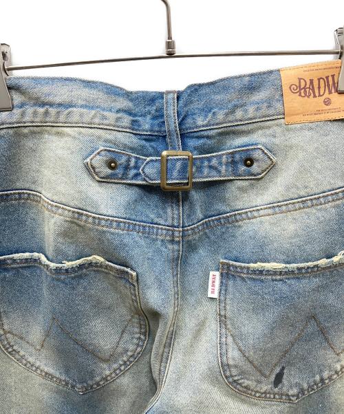 BADWAY（バッドウェイ）BADWAY (バッドウェイ) Grunge BORO studs denim グランジボロスタッズデニムパンツ ブルー サイズ:Lの古着・服飾アイテム