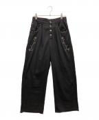 BADWAYバッドウェイ）の古着「Five pocket studs slacks 5ポケットスタッズスラックス」｜ブラック