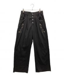 BADWAY（バッドウェイ）の古着「Five pocket studs slacks 5ポケットスタッズスラックス」｜ブラック