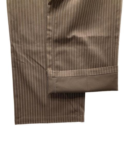 BADWAY（バッドウェイ）BADWAY (バッドウェイ) Dickies (ディッキーズ) Stripe Chino pants ストライプチノパンツ ブラウン×ホワイト サイズ:M 未使用品の古着・服飾アイテム