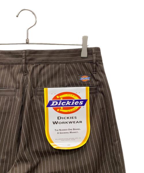 BADWAY（バッドウェイ）BADWAY (バッドウェイ) Dickies (ディッキーズ) Stripe Chino pants ストライプチノパンツ ブラウン×ホワイト サイズ:M 未使用品の古着・服飾アイテム