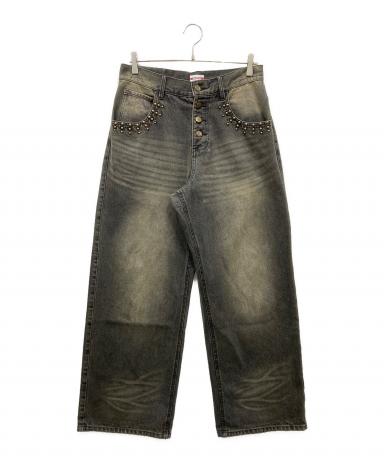 中古・古着通販】BADWAY (バッドウェイ) Grunge studs wide denim