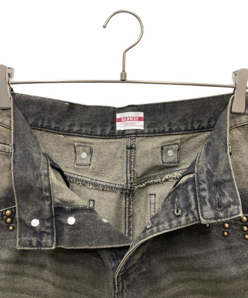 BADWAY（バッドウェイ）BADWAY (バッドウェイ) Grunge studs wide denim デニムパンツ グレー サイズ:Mの古着・服飾アイテム