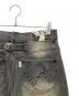 中古・古着 BADWAY (バッドウェイ) Grunge studs wide denim デニムパンツ グレー サイズ:M：13000円