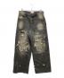 BADWAY（バッドウェイ）の古着「Grunge BORO studs denim グランジボロスタッズデニムパンツ」｜グレー