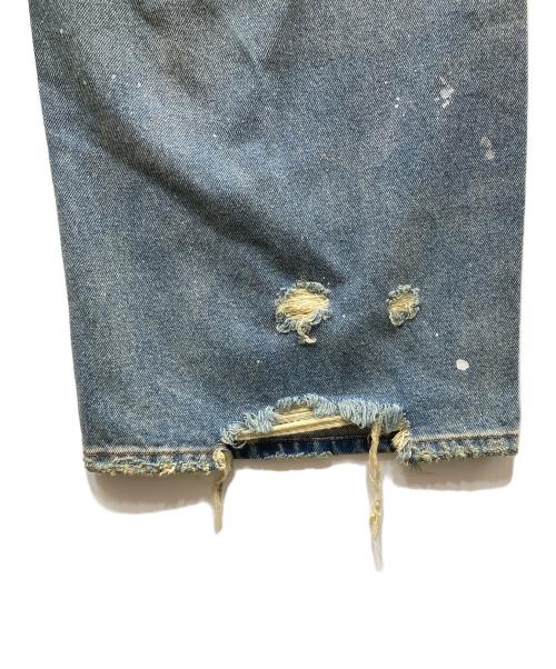 BADWAY（バッドウェイ）BADWAY (バッドウェイ) Grunge BORO studs denim グランジボロスタッズデニムパンツ ブルー サイズ:Mの古着・服飾アイテム