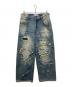 BADWAY（バッドウェイ）の古着「Grunge BORO studs denim グランジボロスタッズデニムパンツ」｜ブルー