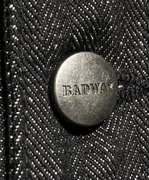 BADWAY（バッドウェイ）BADWAY (バッドウェイ) Herringbone studs denim pants ヘリンボーンスタッズデニムパンツ ブラック サイズ:Lの古着・服飾アイテム
