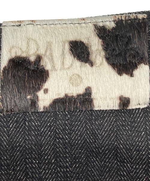 BADWAY（バッドウェイ）BADWAY (バッドウェイ) Herringbone studs denim pants ヘリンボーンスタッズデニムパンツ ブラック サイズ:Lの古着・服飾アイテム