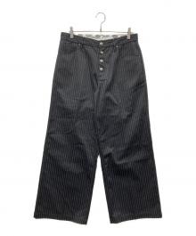 BADWAY×Dickies（バッドウェイ×ディッキーズ）の古着「Stripe Chino pants ストライプチノパンツ」｜ブラック
