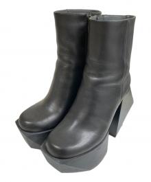 UNITED NUDE（ユナイテッドヌード）の古着「Stage Boot ポリゴンヒール プラットフォーム ブーツ」｜ブラック