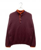 UNUSEDアンユーズド）の古着「5G Wool pullover knit ウールプルオーバーニット」｜エンジ×オレンジ
