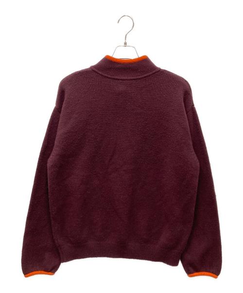 UNUSED（アンユーズド）UNUSED (アンユーズド) 5G Wool pullover knit ウールプルオーバーニット エンジ×オレンジ サイズ:2の古着・服飾アイテム