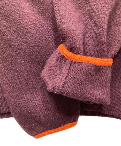 UNUSED（アンユーズド）UNUSED (アンユーズド) 5G Wool pullover knit ウールプルオーバーニット エンジ×オレンジ サイズ:2の古着・服飾アイテム