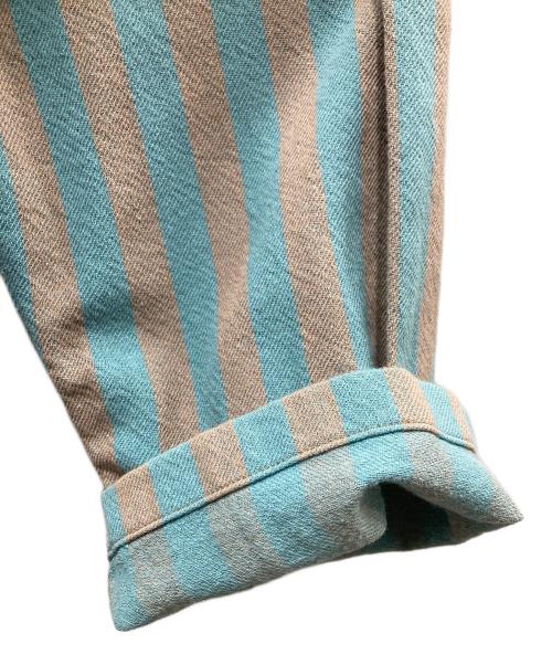 UNUSED（アンユーズド）UNUSED (アンユーズド) Stripe Food Shirt ストライプフードシャツ グレー×ブルーの古着・服飾アイテム