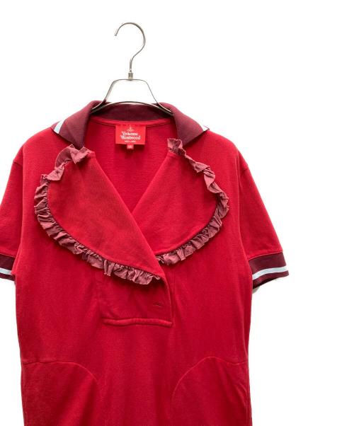 Vivienne Westwood RED LABEL（ヴィヴィアンウエストウッドレッドレーベル）Vivienne Westwood RED LABEL (ヴィヴィアンウエストウッドレッドレーベル) ラブフリルポロワンピ レッド サイズ:00の古着・服飾アイテム