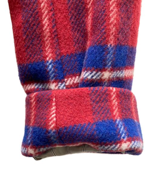 Vivienne Westwood RED LABEL（ヴィヴィアンウエストウッドレッドレーベル）Vivienne Westwood RED LABEL (ヴィヴィアンウエストウッドレッドレーベル) チェックツィードピークドラペルコート レッド×ブルー サイズ:SIZE 03の古着・服飾アイテム