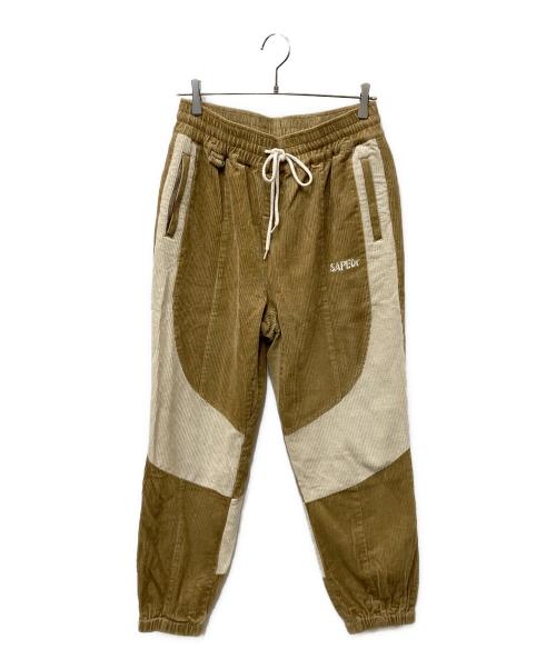 SAPEur（サプール）SAPEur (サプール) コーデュロイトラック セットアップ ブラウン×ベージュ サイズ:SIZE Lの古着・服飾アイテム