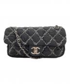 CHANELシャネル）の古着「パリビザンス チェーンショルダーバッグ」｜ブラック×グレー