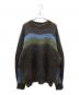 NKNIT（ンニット）の古着「wave pattern mohair KNIT モヘア混ニット」｜ブラウン×カーキ