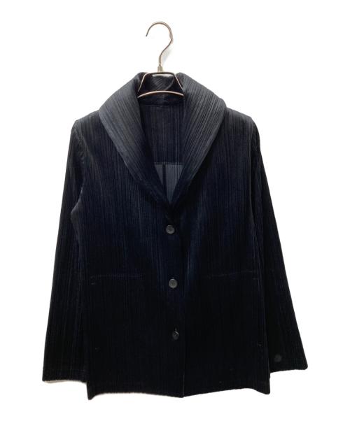 PLEATS PLEASE（プリーツプリーズ）PLEATS PLEASE (プリーツプリーズ) ショールカラージャケット ブラック サイズ:3の古着・服飾アイテム