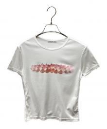VIVIENNE TAM（ヴィヴィアンタム）の古着「00' ハスの花 Tシャツ」｜ホワイト×ピンク