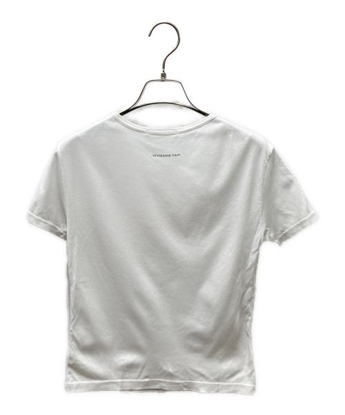 VIVIENNE TAM（ヴィヴィアンタム）VIVIENNE TAM (ヴィヴィアンタム) 00' ハスの花 Tシャツ ホワイト×ピンク サイズ:SIZE 0の古着・服飾アイテム