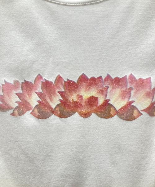 VIVIENNE TAM（ヴィヴィアンタム）VIVIENNE TAM (ヴィヴィアンタム) 00' ハスの花 Tシャツ ホワイト×ピンク サイズ:SIZE 0の古着・服飾アイテム