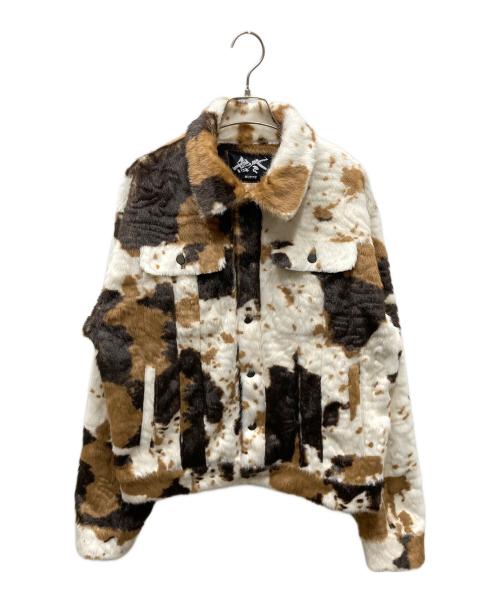 MUZINE（ムジン）MUZINE (ムジン) エコファージャケット ブラウン×ベージュ サイズ:サイズ表記無しの古着・服飾アイテム