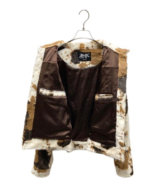 MUZINE（ムジン）MUZINE (ムジン) エコファージャケット ブラウン×ベージュ サイズ:サイズ表記無しの古着・服飾アイテム