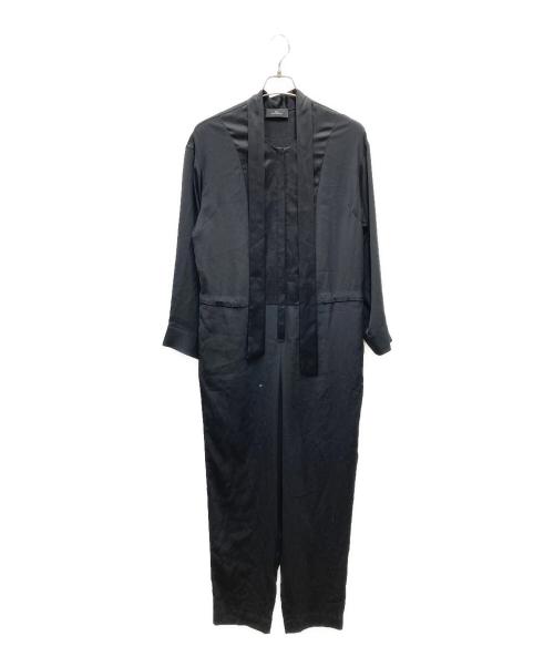 loin.（ロワン）loin. (ロワン) サテン ボウタイ オールインワン ブラック サイズ:SIZE 38の古着・服飾アイテム