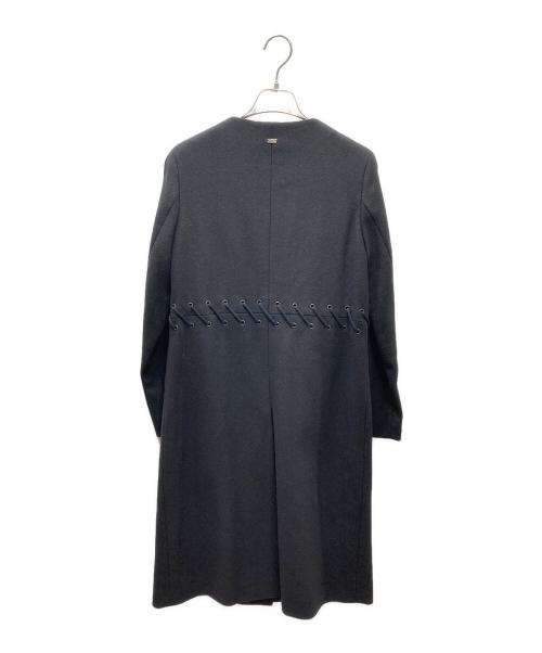ESCADA SPORT（エスカーダスポート）ESCADA SPORT (エスカーダスポート) レースアップデザインノーカラーコート ブラック サイズ:SIZE 32の古着・服飾アイテム