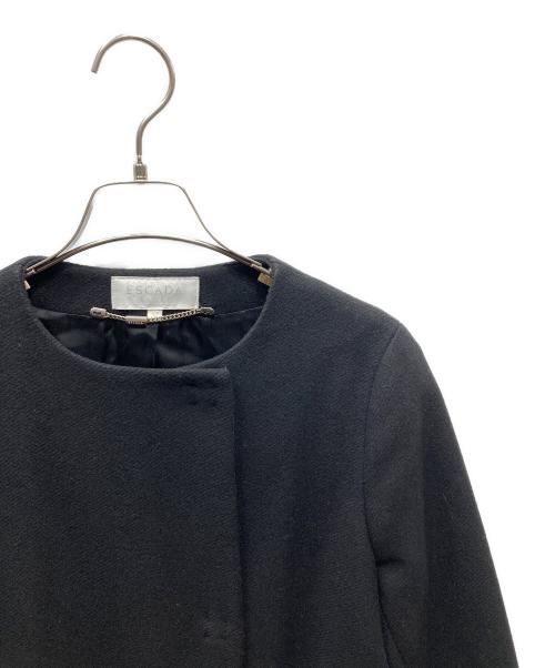 ESCADA SPORT（エスカーダスポート）ESCADA SPORT (エスカーダスポート) レースアップデザインノーカラーコート ブラック サイズ:SIZE 32の古着・服飾アイテム