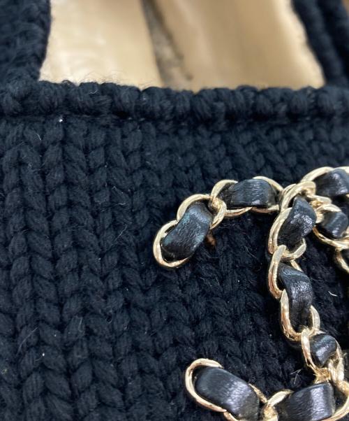 CHANEL（シャネル）CHANEL (シャネル) チェーンロゴ エスパドリーユ ブラック×ベージュ サイズ:36(23㎝)の古着・服飾アイテム