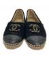 CHANEL (シャネル) チェーンロゴ エスパドリーユ ブラック×ベージュ サイズ:36(23㎝)：21000円