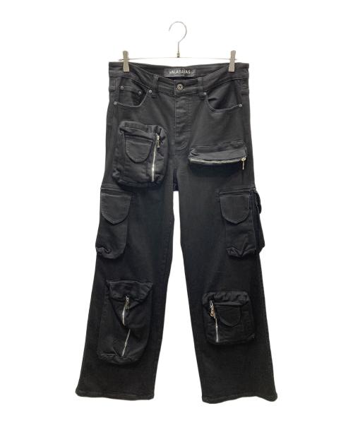 VALABASAS（バラバサス）VALABASAS (バラバサス) マルチギミックワイドデニムパンツ ブラック サイズ:SIZE 32の古着・服飾アイテム