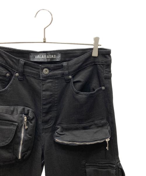 VALABASAS（バラバサス）VALABASAS (バラバサス) マルチギミックワイドデニムパンツ ブラック サイズ:SIZE 32の古着・服飾アイテム