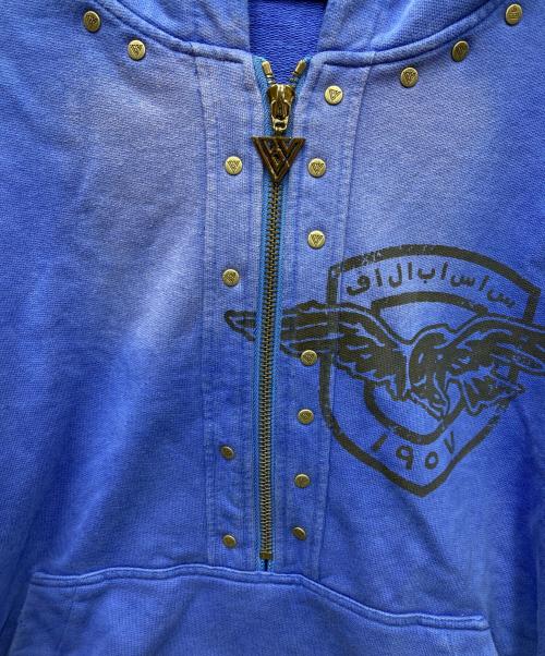 VALABASAS（バラバサス）VALABASAS (バラバサス) フェード加工プルオーバーフーディー ブルー×ブラック サイズ:Mの古着・服飾アイテム