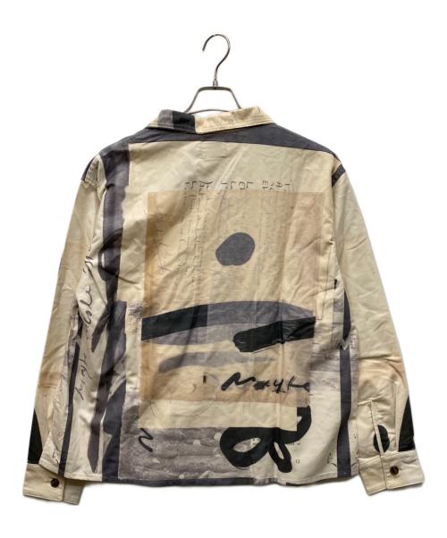 cycle（サイクル）cycle (サイクル) ペイント加工オープンカラーシャツ ベージュ サイズ:FREEの古着・服飾アイテム