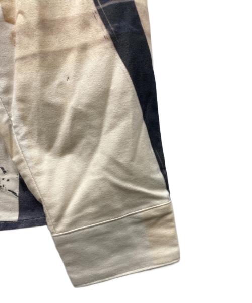 cycle（サイクル）cycle (サイクル) ペイント加工オープンカラーシャツ ベージュ サイズ:FREEの古着・服飾アイテム