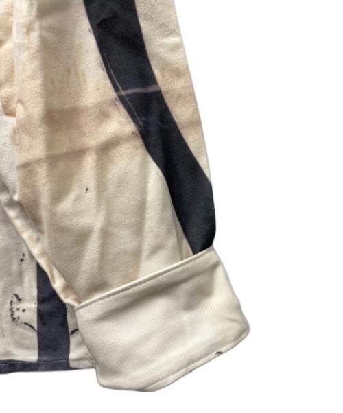 cycle（サイクル）cycle (サイクル) ペイント加工オープンカラーシャツ ベージュ サイズ:FREEの古着・服飾アイテム