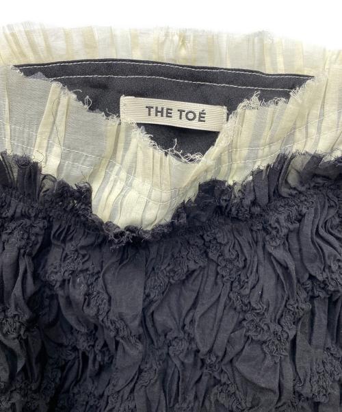 THE TOE（ザ・トゥー）THE TOE (ザ・トゥー) ギャザーキャミソール ブラック×アイボリー サイズ:Sの古着・服飾アイテム