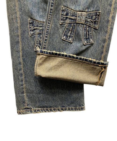 DAIRIKU（ダイリク）DAIRIKU (ダイリク) 25AW リボンヴィンテージ デニムパンツ ブルー サイズ:25の古着・服飾アイテム